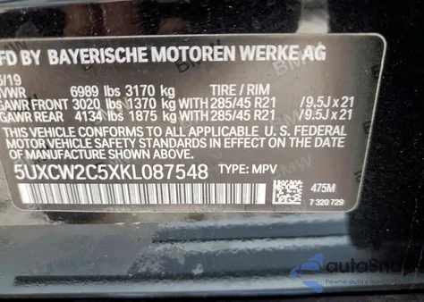 2019 BMW X7 xDrive40I z USA, uszkodzony, nr VIN 5UXCW2C5XKL087548